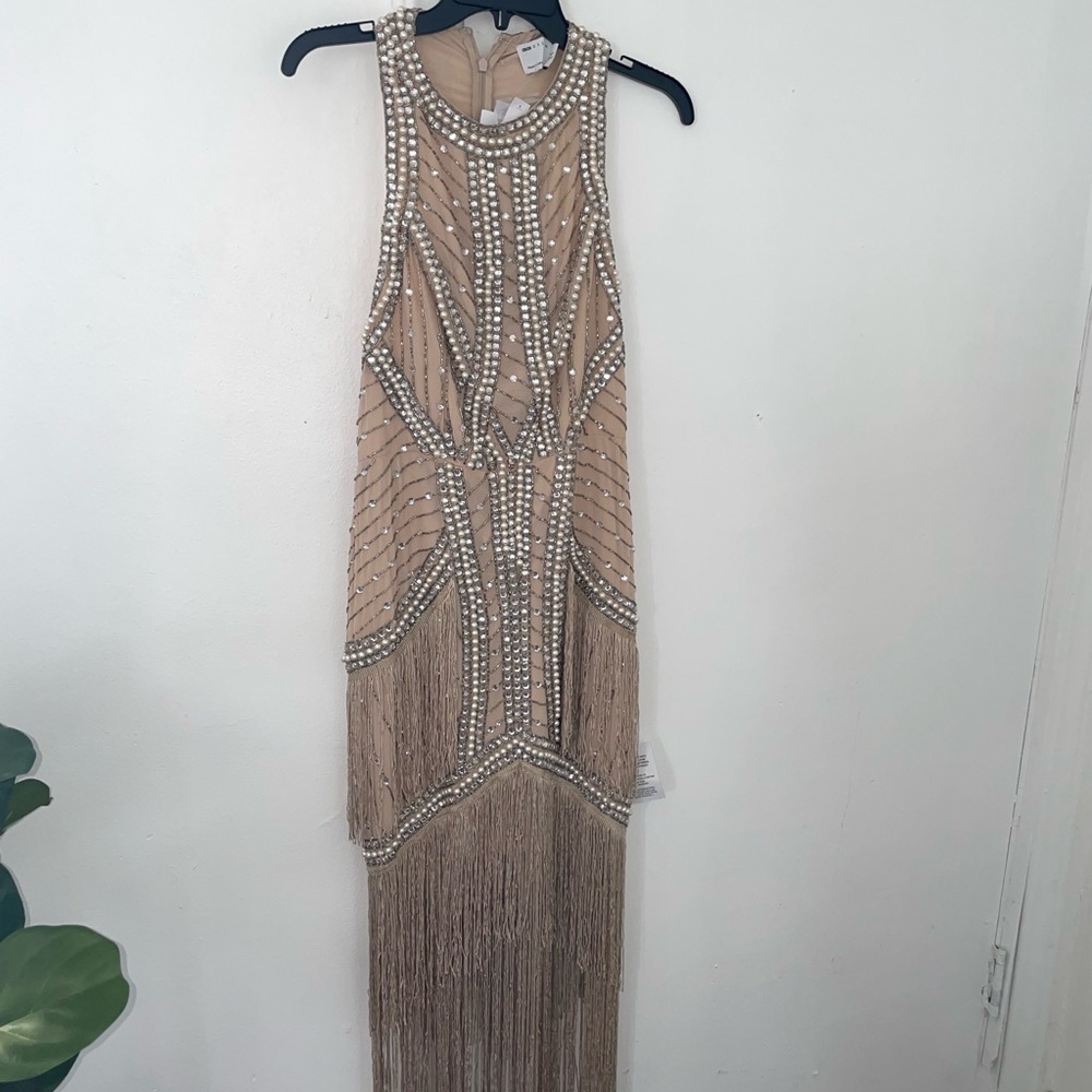 COPY - sequined pearl embroidered dress size 4